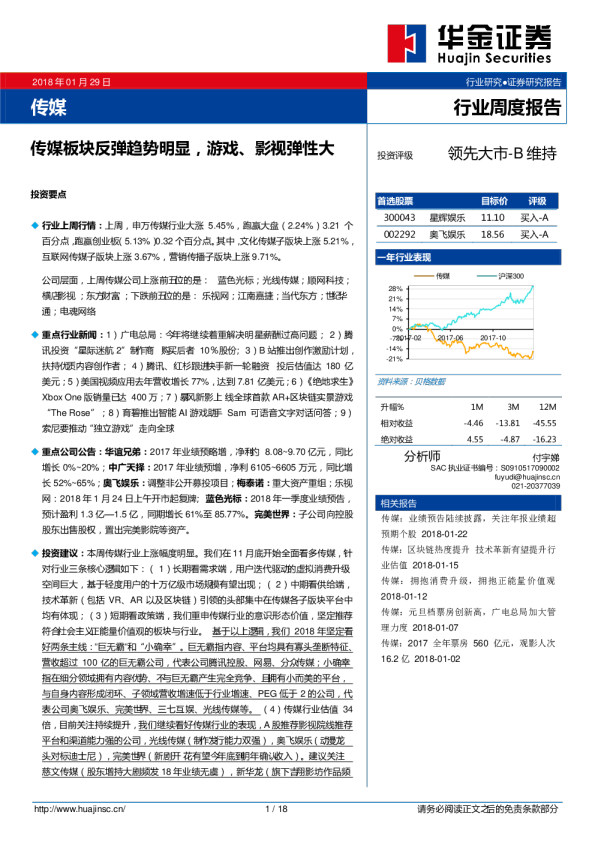 传媒行业周度报告：传媒板块反弹趋势明显，游戏、影视弹性大