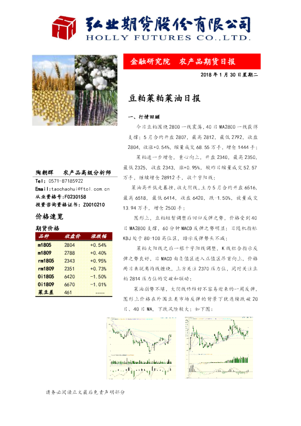 豆粕菜粕菜油日报