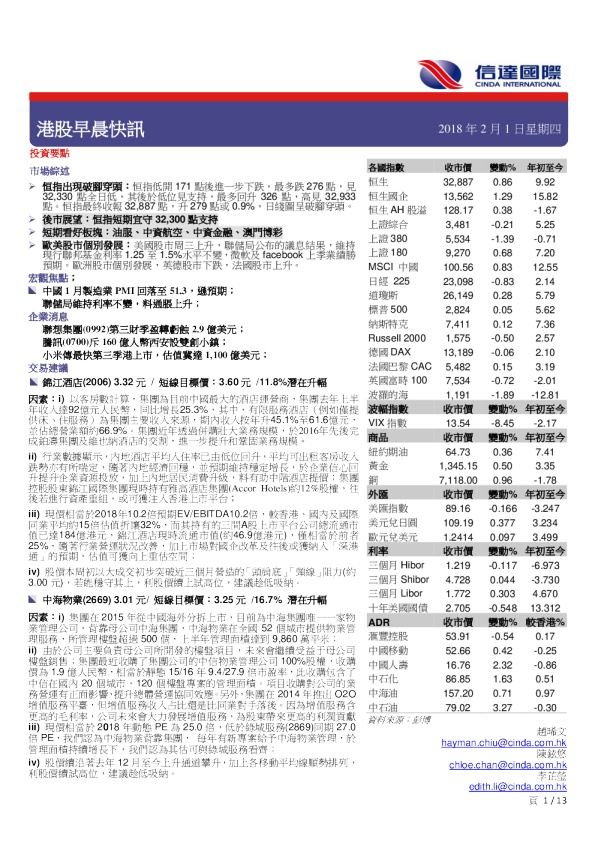 信达国际港股早晨快讯