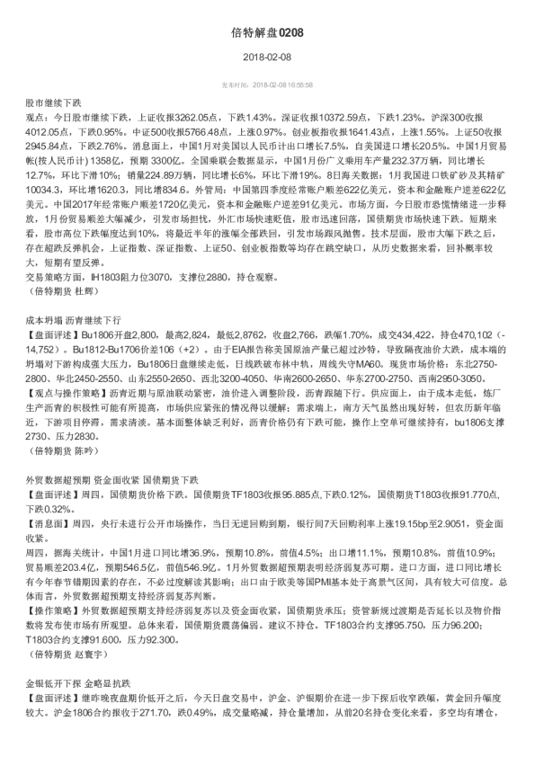 倍特期货倍特解盘