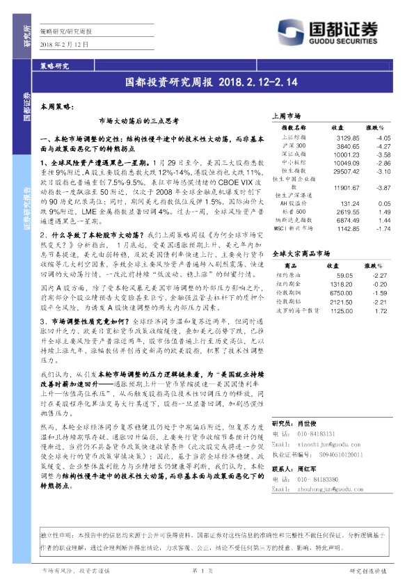 国都投资研究周报