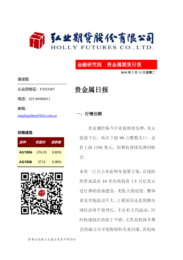 贵金属日报