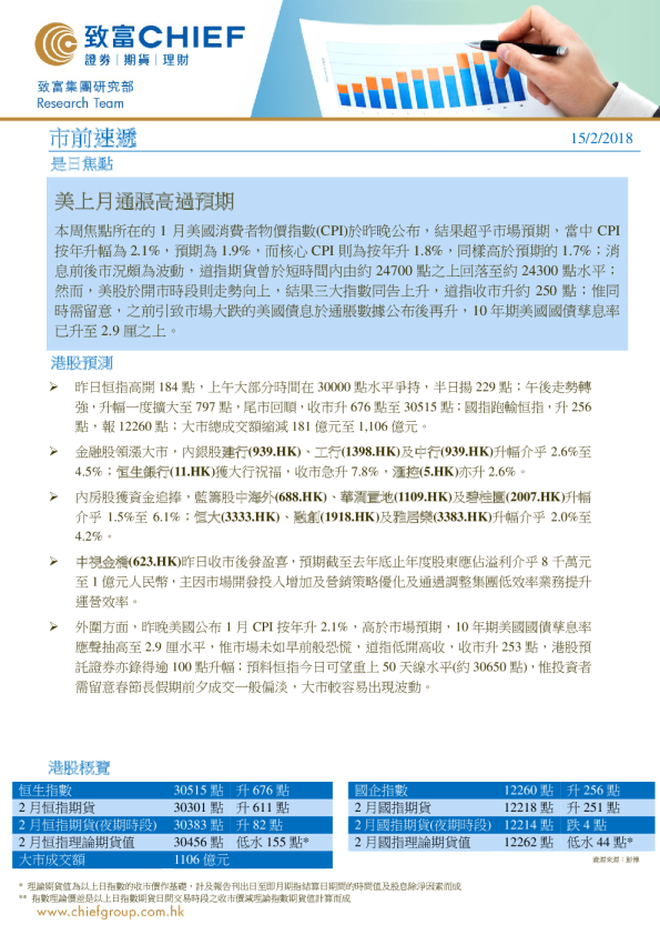 致富证券市前速递