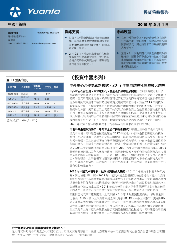 《投资中国系列》：中外车企合作探索新模式，2018年车市结构性调整成大趋势