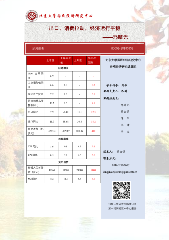 出口、消费拉动，经济运行平稳——邢曙光