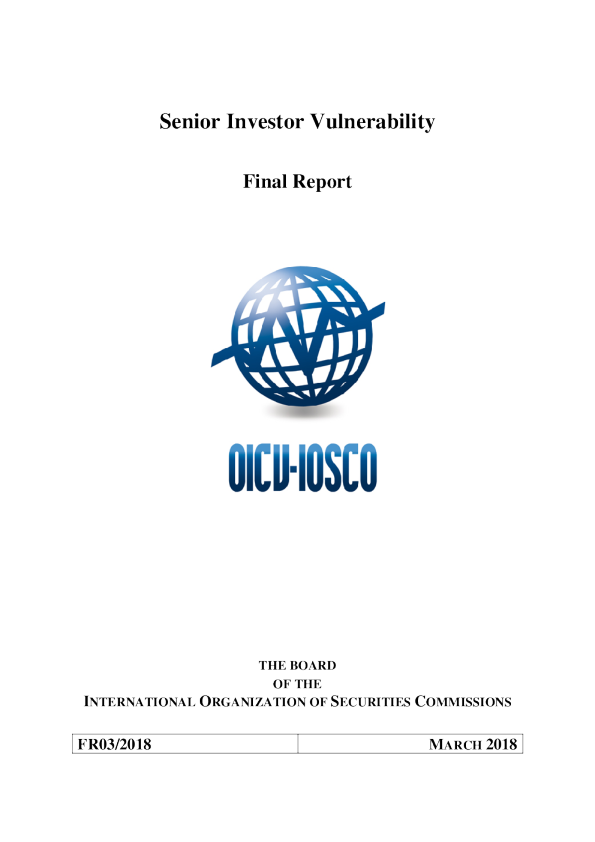FR03/2018 Senior Investor Vulnerability