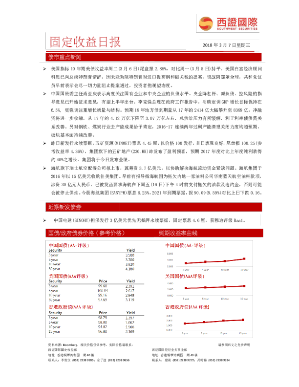 西证国际固定收益日报