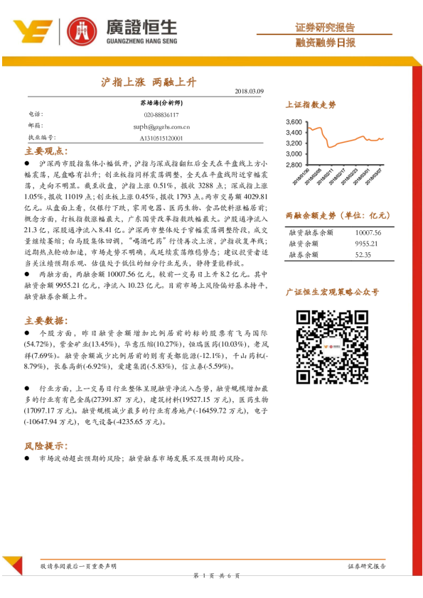 融资融券日报：沪指上涨，两融上升