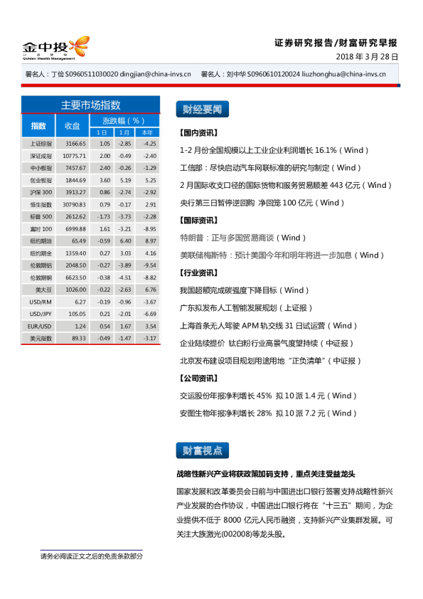 财富研究早报