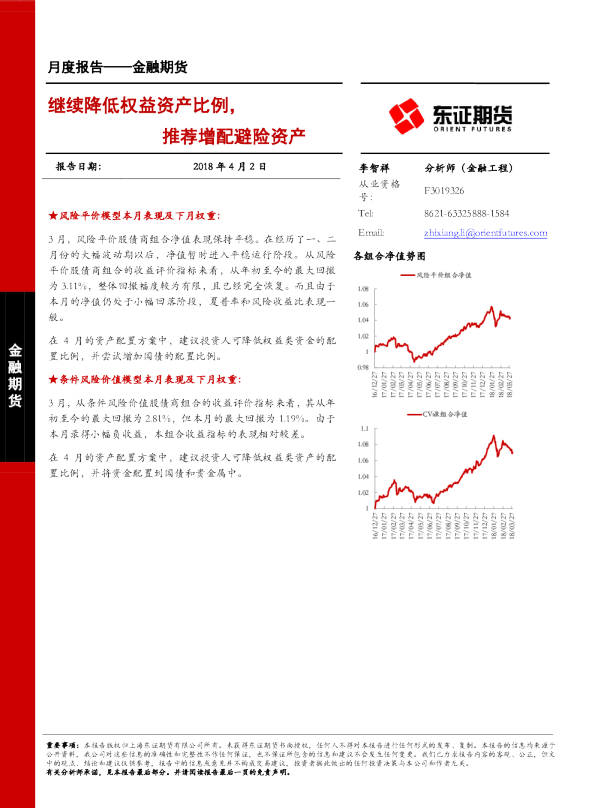 金融期货月度报告：继续降低权益资产比例，推荐增配避险资产