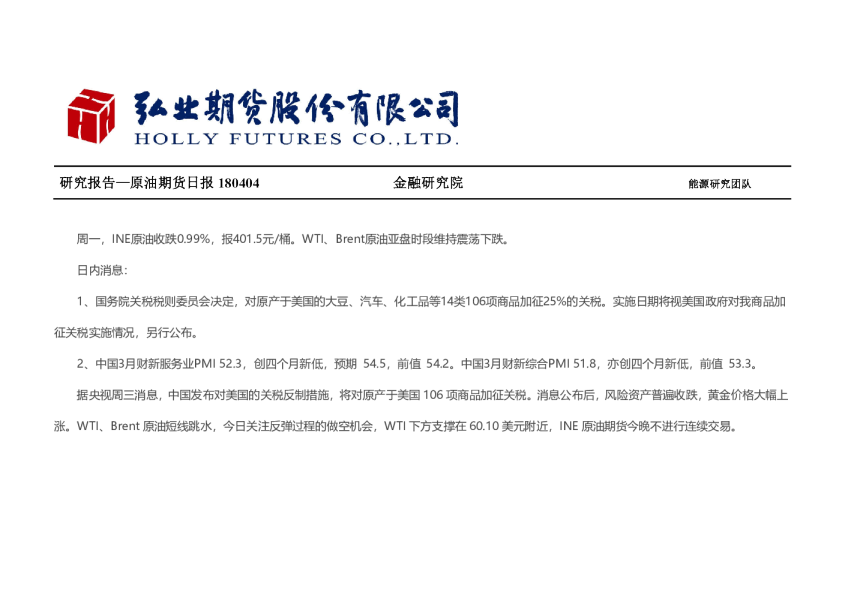 原油期货日报