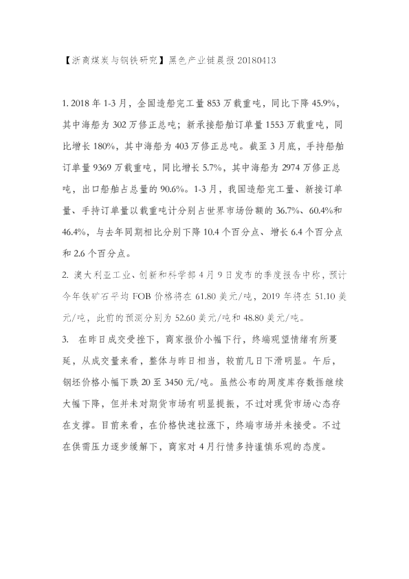 黑色产业链晨报