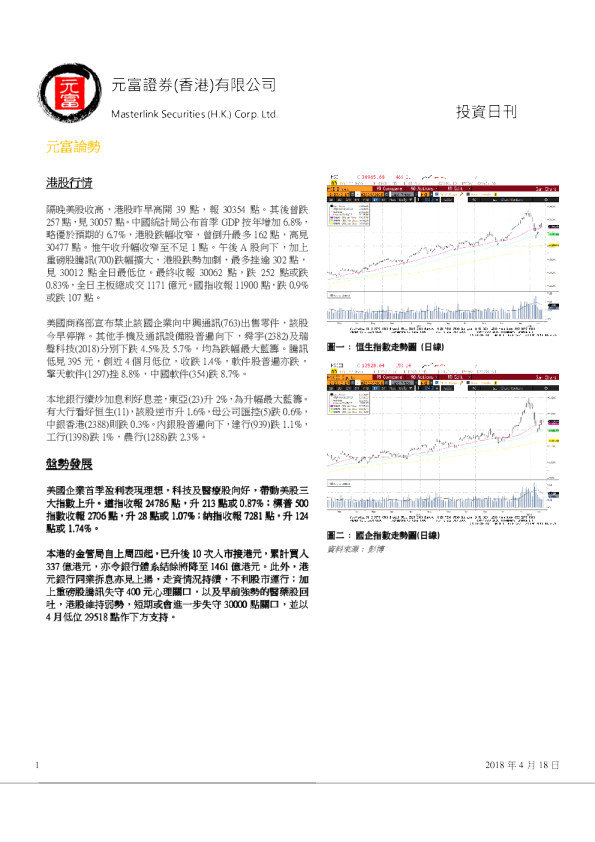 投资日刊：元富论势