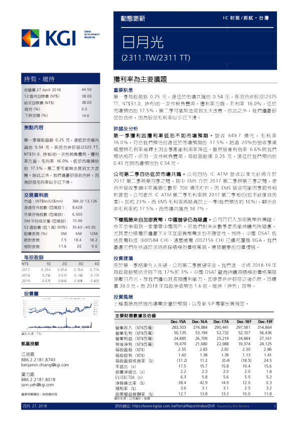 获利率为主要议题