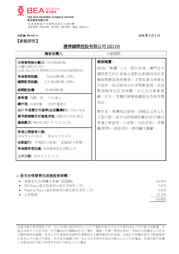 新股研究：捷荣国际控股有限公司