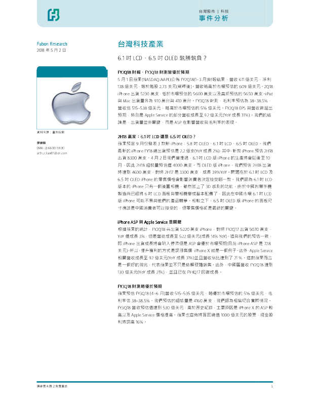 台湾科技产业：6.1寸LCD、6.5寸OLED孰胜孰负？