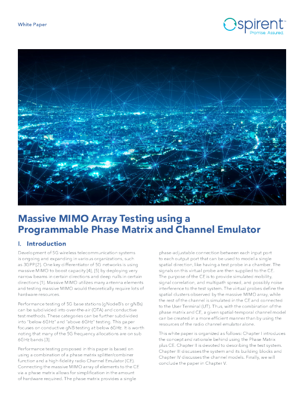 WP大规模MIMO阵列测试