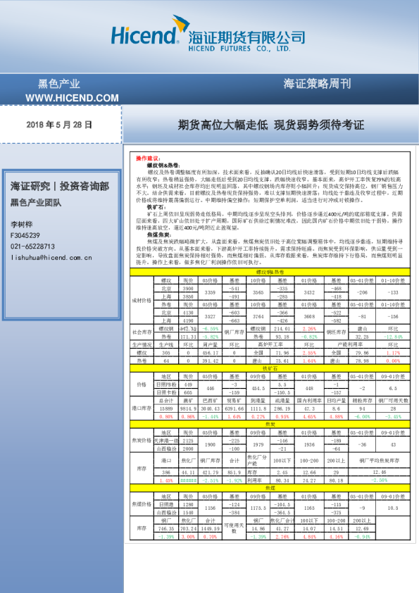 海证策略周刊：期货高位大幅走低 现货弱势须待考证
