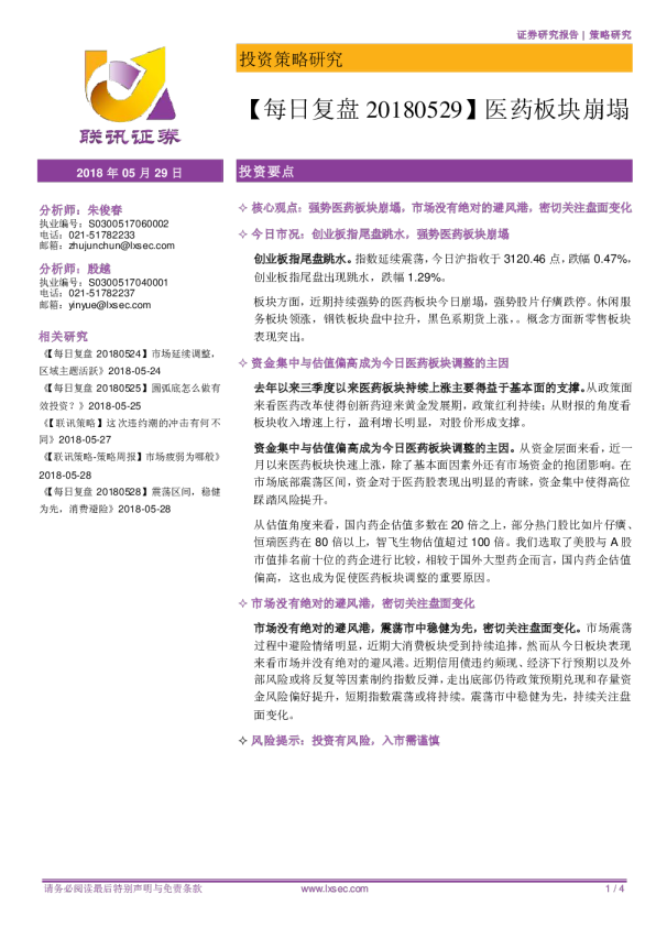 【每日复盘】医药板块崩塌