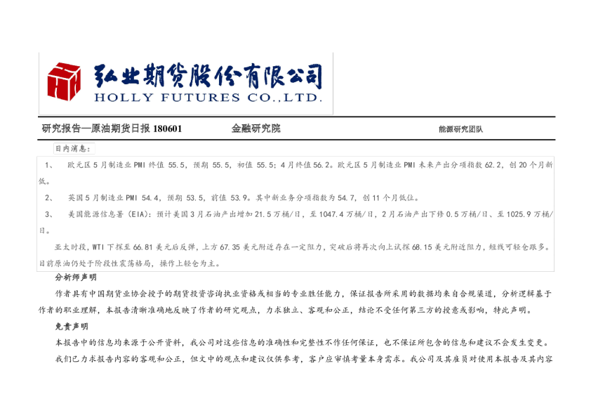 原油期货日报