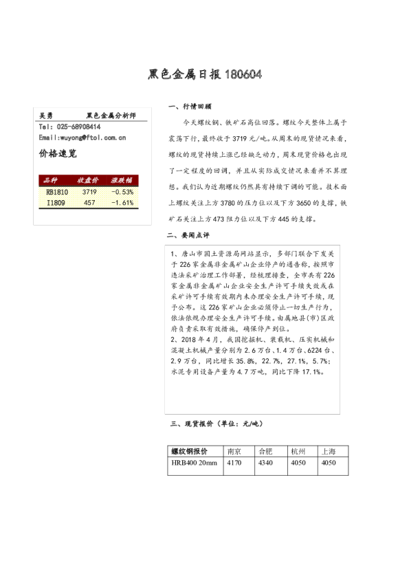黑色金属日报