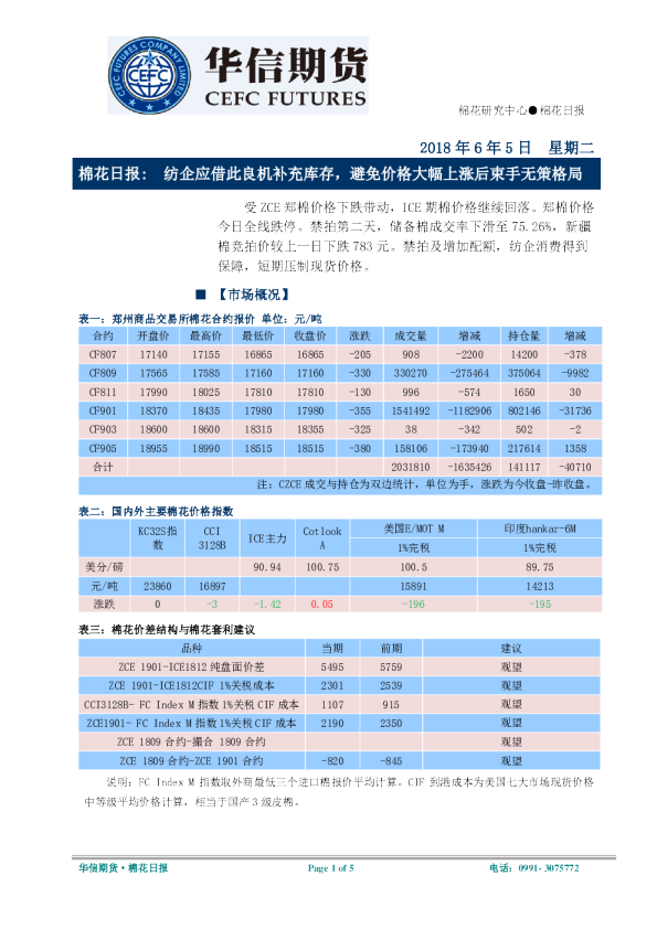 棉花日报：纺企应借此良机补充库存，避免价格大幅上涨后束手无策格局