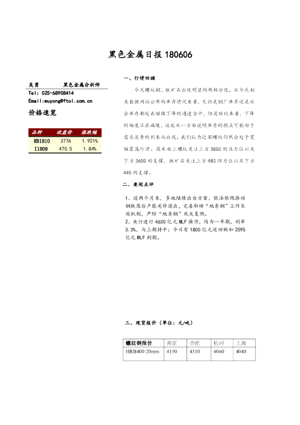黑色金属日报