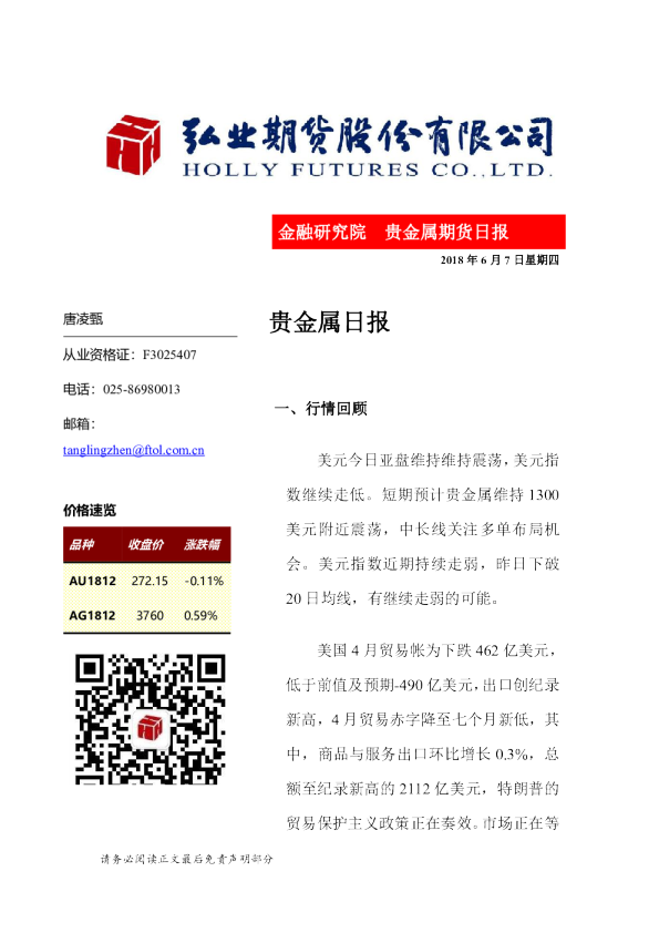 贵金属日报