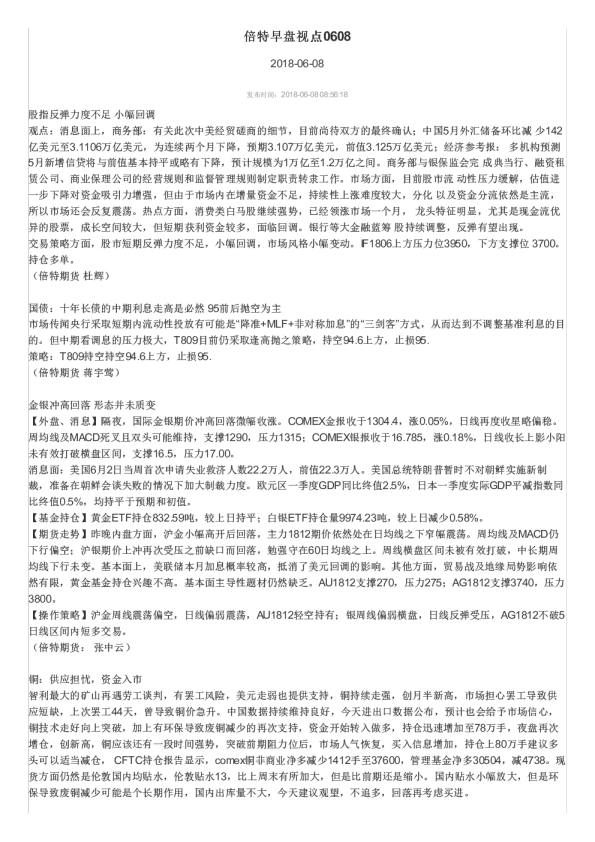 倍特早盘视点