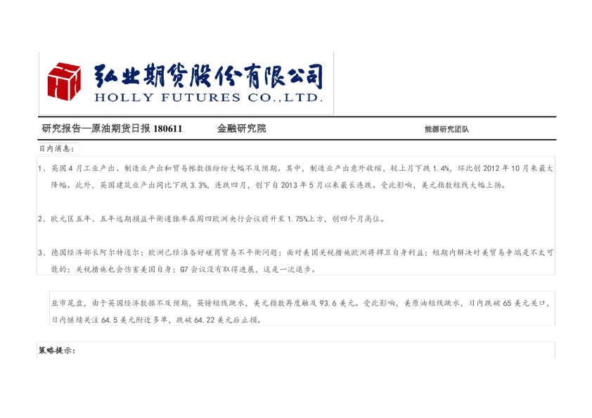 原油期货日报