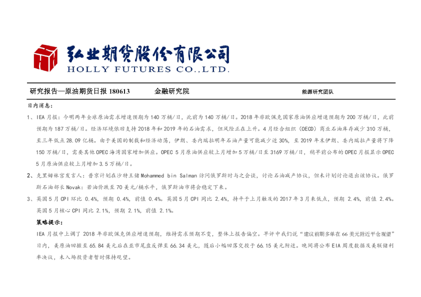 原油期货日报