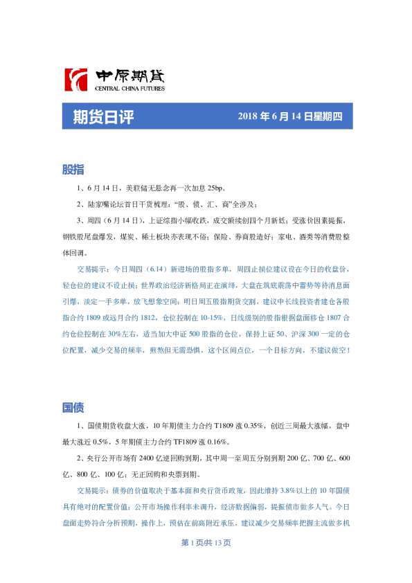 期货日评