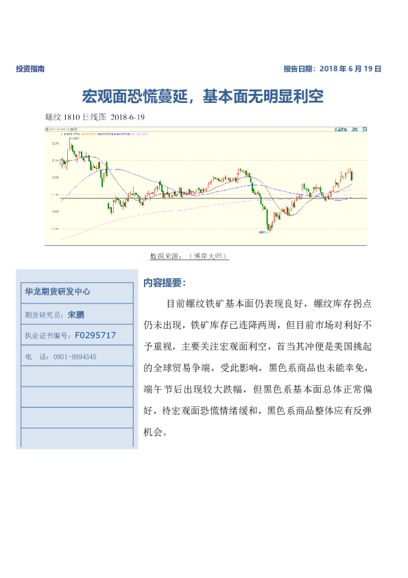 螺纹铁矿周报：宏观面恐慌蔓延，基本面无明显利空