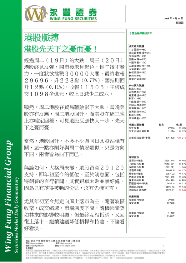 港股脉搏：港股先天下之忧而忧！