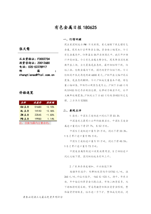 有色金属日报