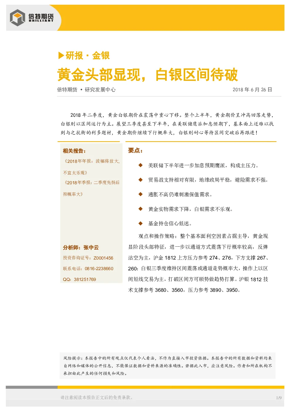 报告封面