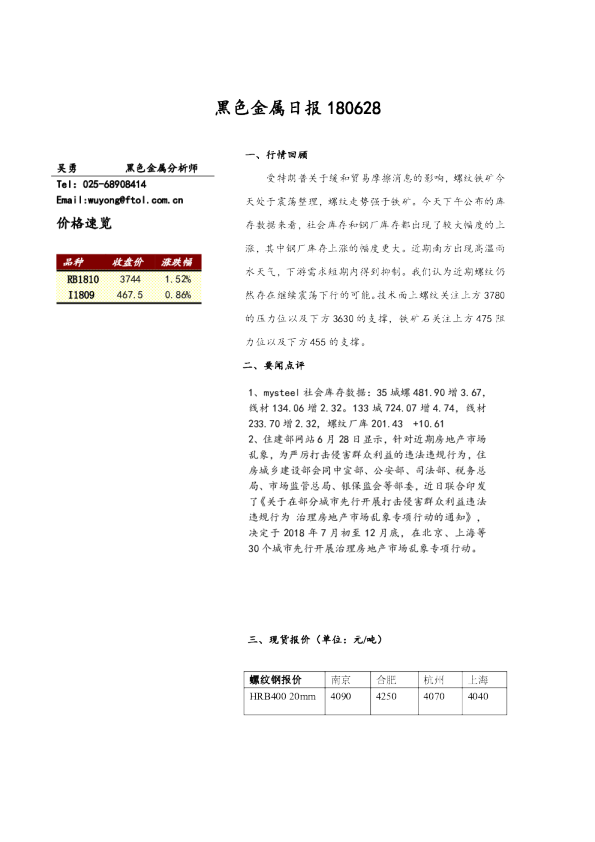 黑色金属日报