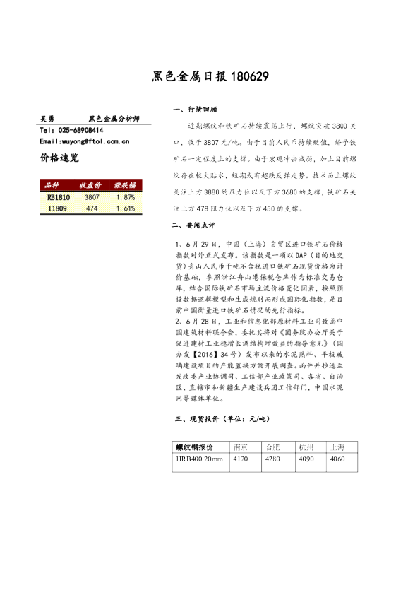 黑色金属日报