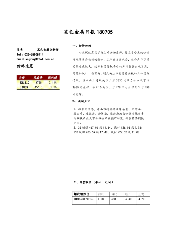 黑色金属日报