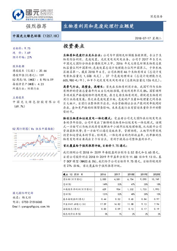 生物质利用和危废处理行业翘楚