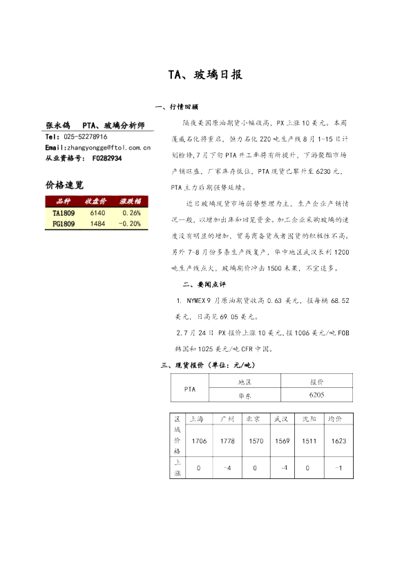 TA、玻璃日报