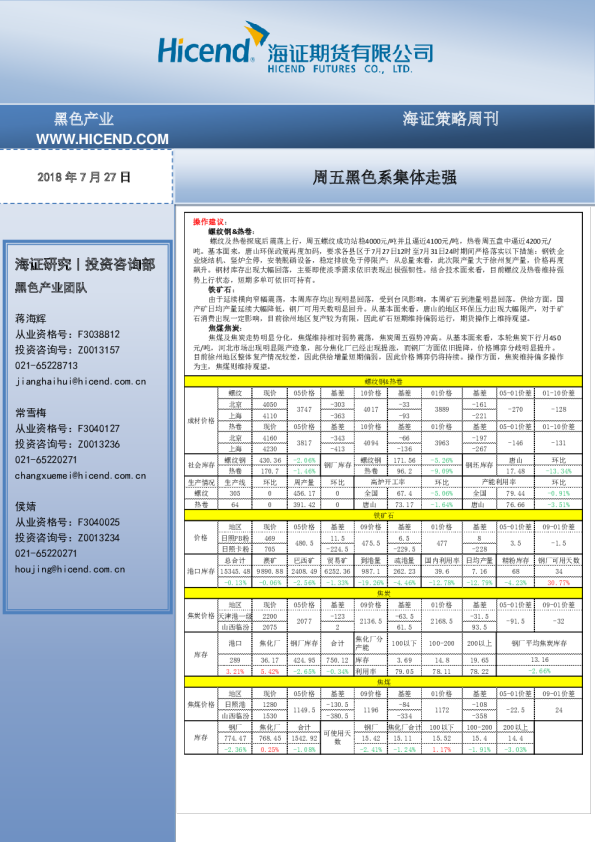 海证策略周刊：周五黑色系集体走强