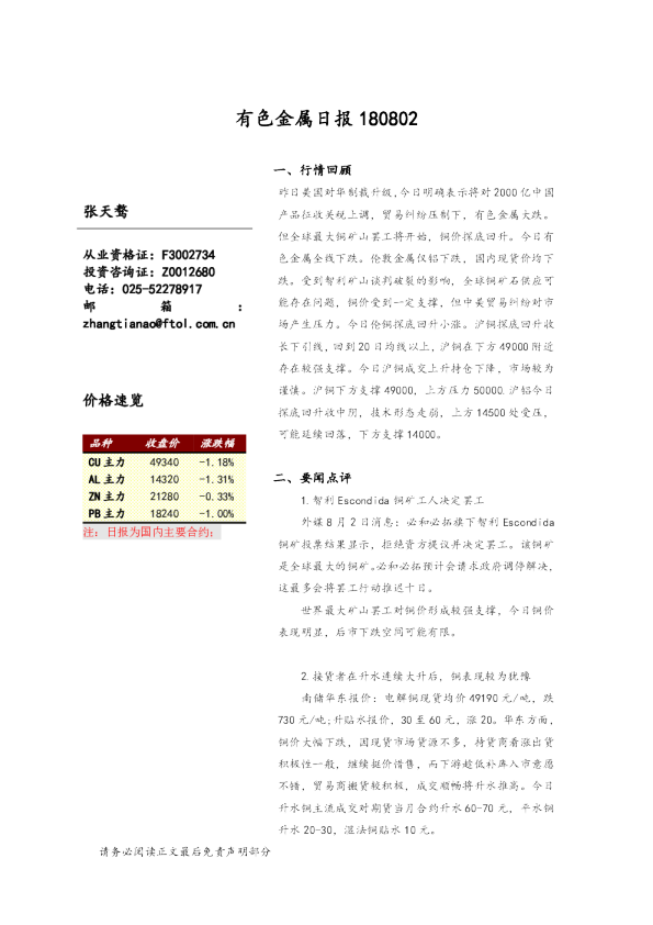 有色金属日报