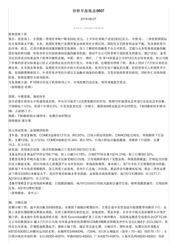 倍特早盘视点
