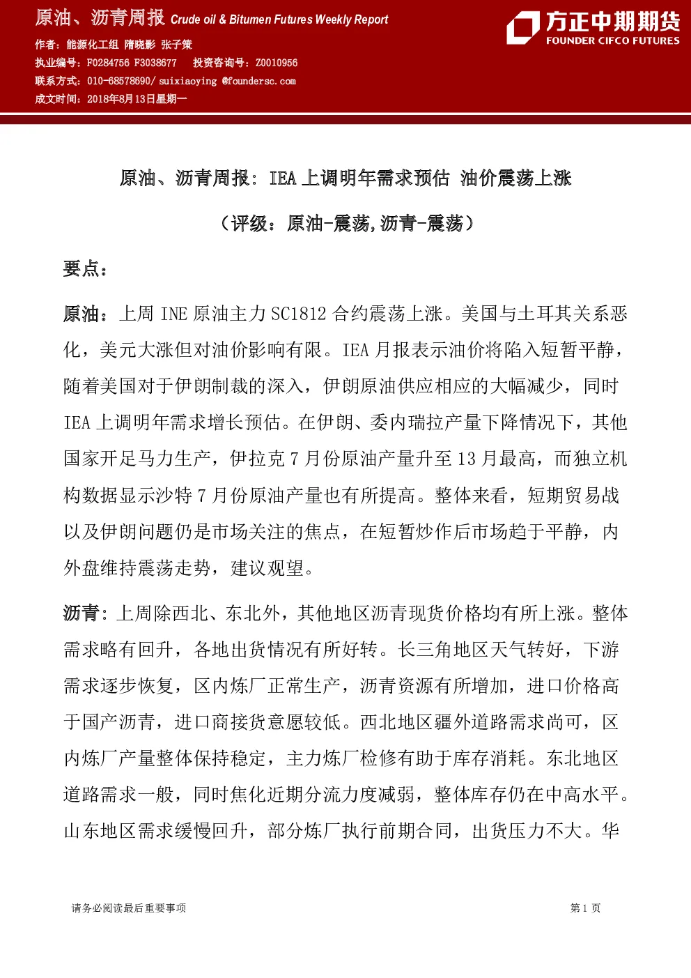 报告封面
