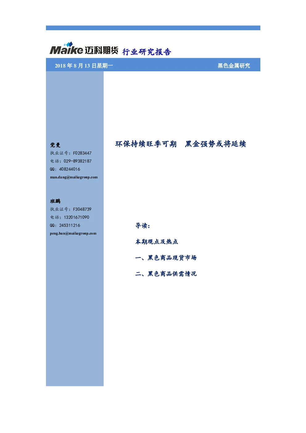 报告封面