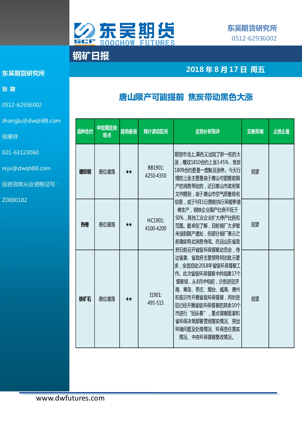 报告封面