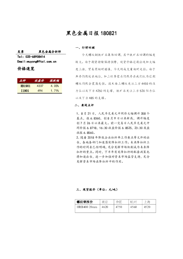 黑色金属日报