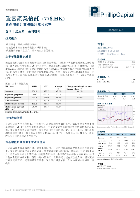 资产增值计画将提升盈利水准