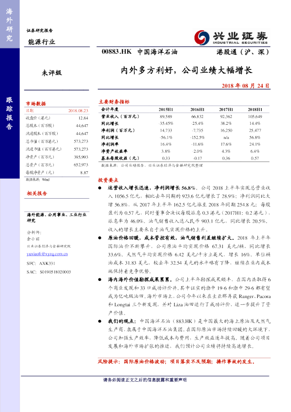 内外多方利好，公司业绩大幅增长